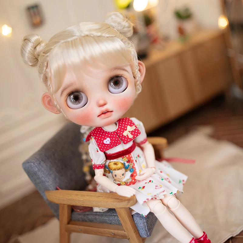 YESTARY BJD Doll Perukas Blythe Dydžio Lėlės Priedai Perukas Žaislas Medžių Lėlės Dirbtiniais Moheros Mielas Meatball Galvos Mergaitėms Lėlės Nuotrauka 5