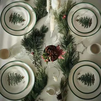 Šiaurės Salotos Plokštelės Kalėdų Keramikos Mielas Noel Kalėdų Dovana Apdailos Pusryčių Patiekalas Kalėdų Vakarienė Plokštės VVajilla Посуд