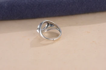 Žiedas Tuščias (9x11mm Ovalo Tuščią) Reguliuojamas Tailando Sterlingas Sidabro Žiedas Bazės Ovalo Cabochon Žiedas Nustatymas R907B